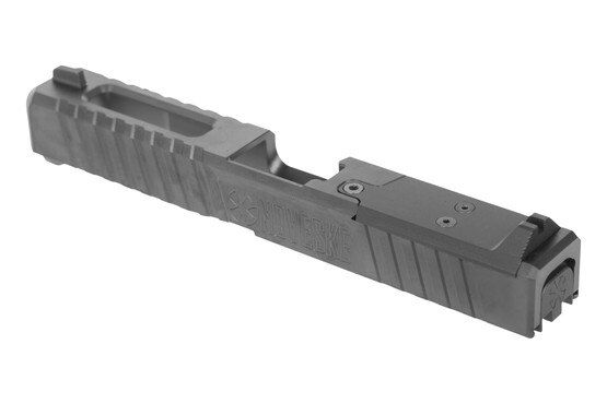 Optic ready Glock 17 slide with DLC coating, black.